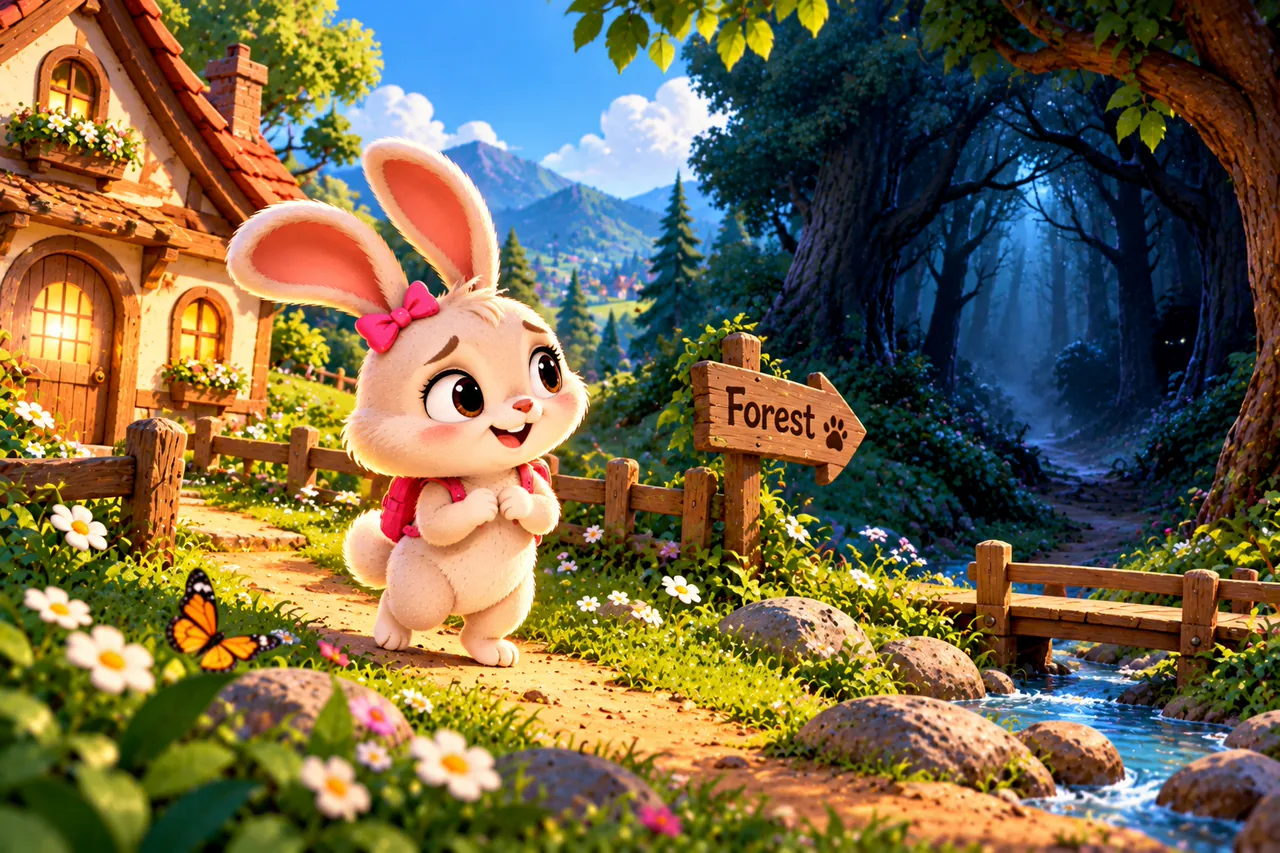 🐰 The Little Rabbit and the Dark Forest 🌙 — Page 1